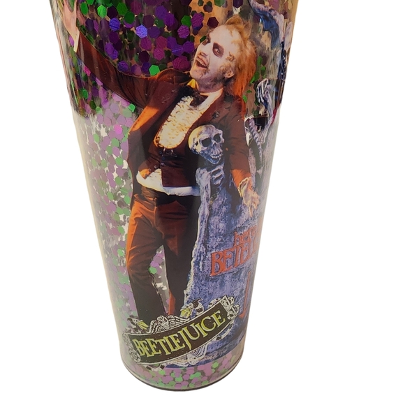 Beetlejuice 20 Oz Insulated Plastic Cup with Straw - Picture 2 of 8